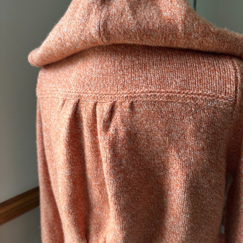 Sleeping On Snow, Anthropologie, Zip Hoodie Sweater, Orange, Crochet Pockets, XL - Picture 12 of 13